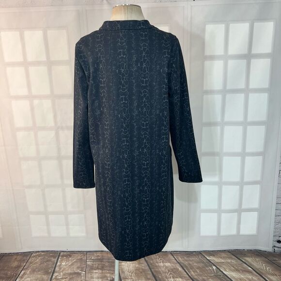 Ruti Black Long Sleeve Zip Neckline Casual Shift Dress With Pockets Size 1 or s/ - Picture 7 of 13